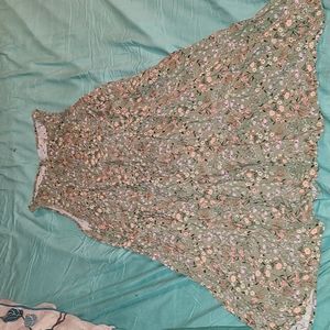 Old Navy Green Floral Flowy Tiered Dress